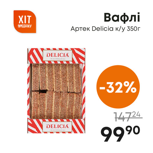 Вафлі Артек Delicia ку 350г.jpg